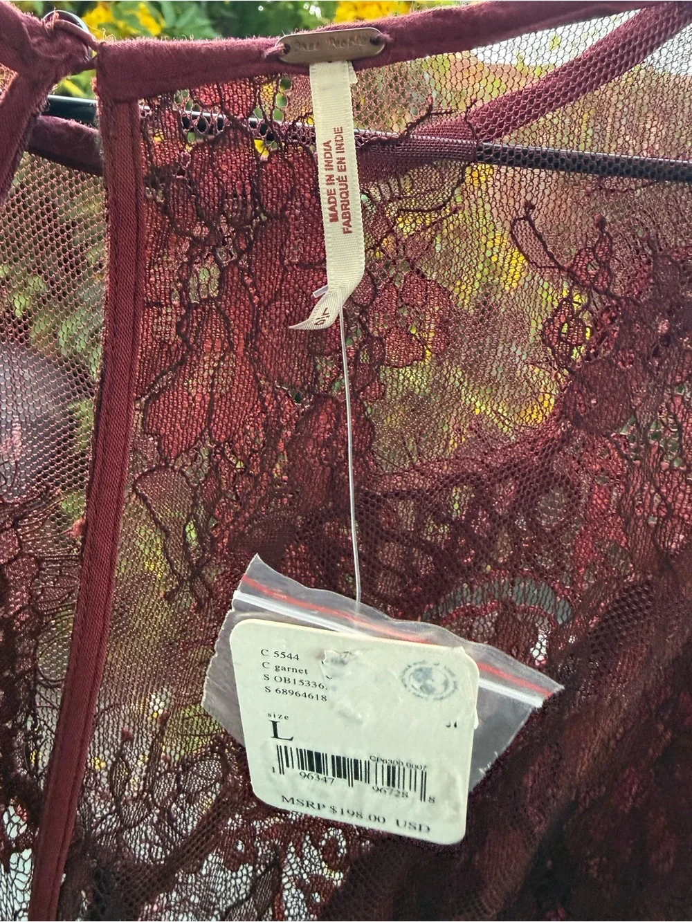 Free People Lace Velvet Skater Dress - Burgundy - Picture 10 of 10